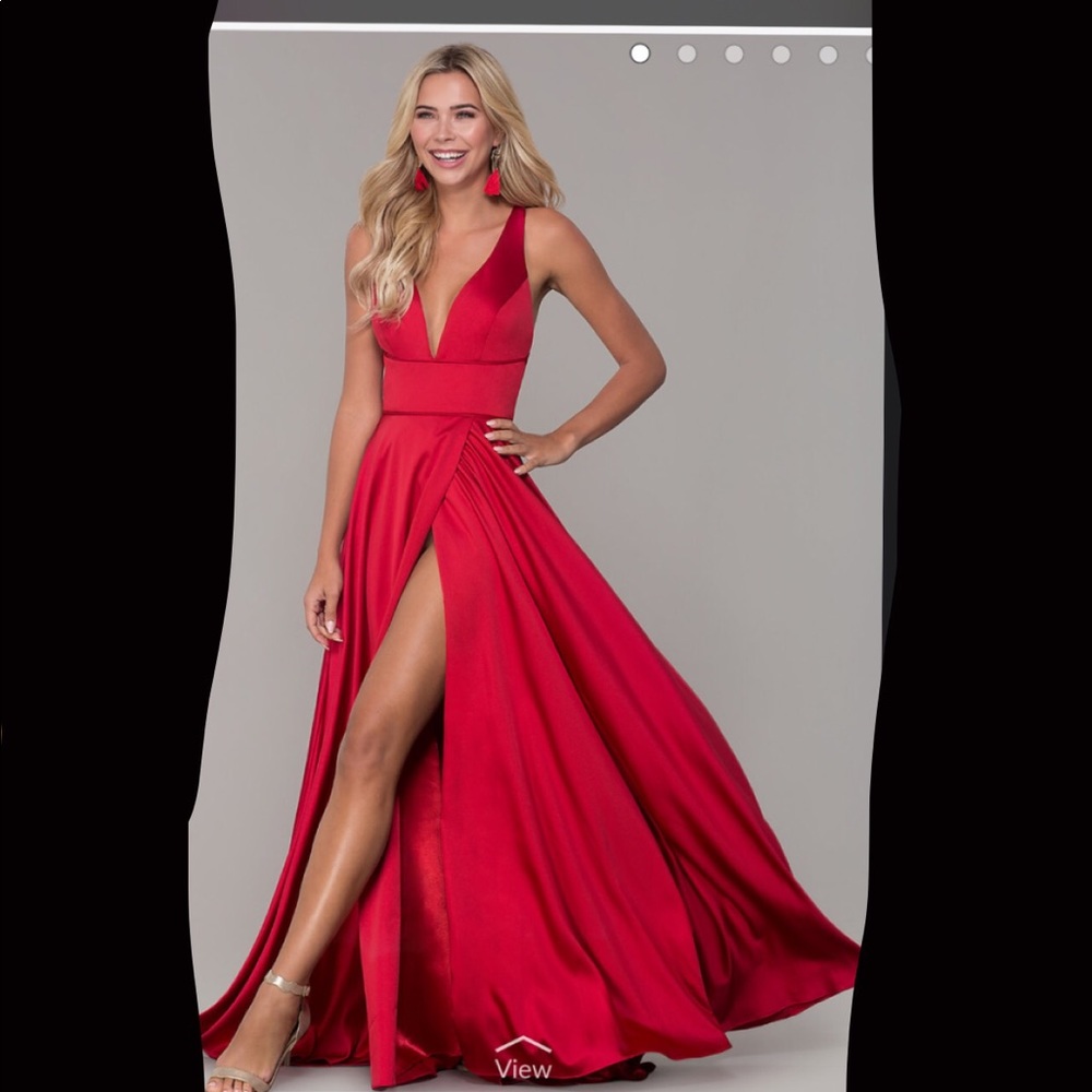 Beautiful red long dress! Silk!